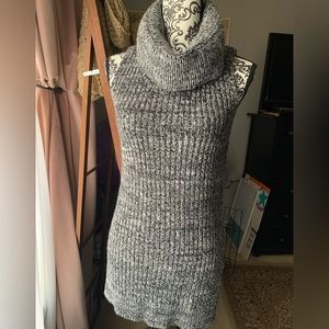 Cynthia Rowley Gray Marled Turtle Neck Tunic/Sweater Dress, Small, GUC